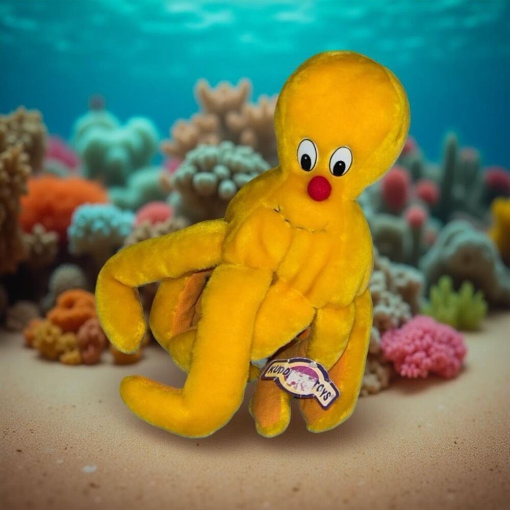 Vintage NWT Kuddle Me Toys Plush Octopus Stuffed Animal by KellyToy